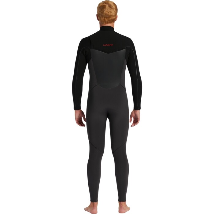 2024 Quiksilver Hombres Marathon Sessions 4/3mm Chest Zip Neopreno EQYW103214 - Black / Jet